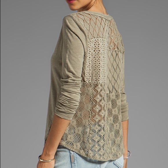Free People Tops - Free People | ‘Patches of Lace’ Open Back Henley